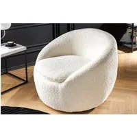 riess-ambiente Drehsessel ALPINE weiß (Einzelartikel, 1-St), Wohnzimmer · Bouclé · Teddy-Plüsch-Stoff · 360° drehbar · mit Armlehne