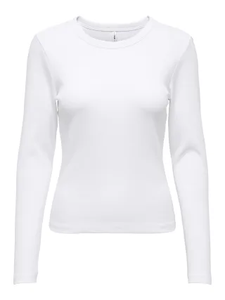 ONLY - ONLVAL L/S O-NECK TOP JRS NOOS Bright White - Gr. - M