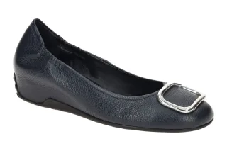 H?gl 3723 NIKI Damen Ballerinas darkblue Echtleder Keilabsatz 3cm