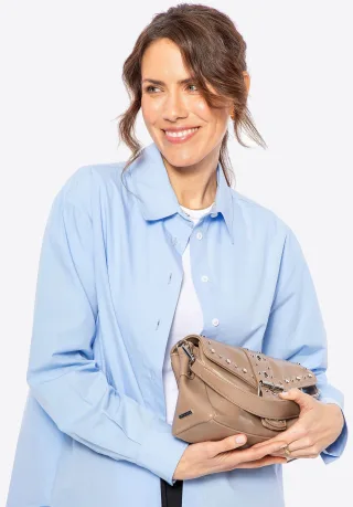 Wittchen Damen-Umhängetasche aus Öko-Leder mit Ziernieten, beige