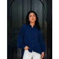 Passioni Longbluse Musselinbluse Oversize Damen Langarm Onesize Einheitsgröße (Gr. 36-54)