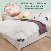 Welt der Träume Daunenbettdecke Daunendecke Sommerdecke Bettdecke Schlafdecke 135 x 200 600, Füllung: 60% Daunen/ 40% Federn, Bezug: 100% Baumwolle, Designed in Germany - Made in Europe