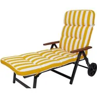 KETTtex Liegenauflage Rollliege Alicante 2153 extrabreit gelb-weiß Blockstreifen 200x65x9 cm, (1 St), Halteband verstellbar mit Bindebändern Klettband