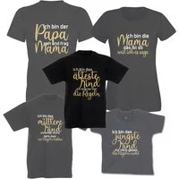 G-graphics T-Shirt Die Regeln der Familie (Familienset, Einzelteile zum selbst zusammenstellen) Kinder- & Erwachsenen-T-Shirt-Set mit Frontprint