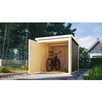 Karibu Fahrradbox Fahrradgarage mit Einschub und Halterung für bis zu 3 Fahrräder, Made in Germany, BxTxH: 162,5x216x167 cm