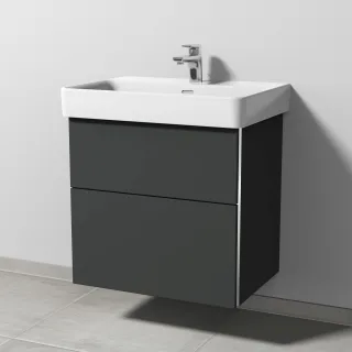Sanipa 3way Waschtischunterbau zu Laufen Pro S Waschtisch mit 2 Auszügen, Graphit-Matt BP7671B