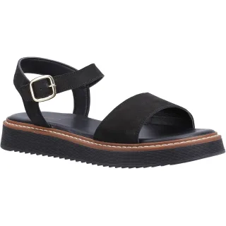 Hush Puppies Cassie Nubuck Damen Schwarze Sandalen