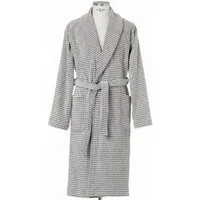 Möve Unisex-Bademantel Eden, ideal für Sauna & Spa, Hotelbademantel, Morgenmantel, Langform, Frotteevelours, Schalkragen, Gürtel, im Karo-Design