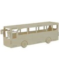Pebaro 3D-Puzzle Holzbausatz Bus, 851/6, 20 Puzzleteile