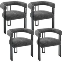 Woltu Esszimmerstuhl, Design Stuhl Küchenstuhl Sessel bequem modern, aus Chenille