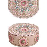 Marrakesch Orient & Mediterran Interior Pouf Orientalischer Pouf Badar -1- modern aus Baumwolle in Mehrfarbig 50 cm (1-St), Handarbeit