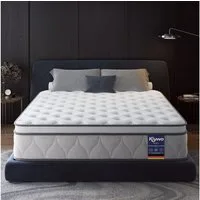 Boxspringmatratze 7-Zonen Federkernmatratze, Härtegrad H3, mit 1000 Federn & Memory Foam, Klyvvo, 26 cm hoch, Rückenentlastende, Bewegungsisolierung, Druckentlastung, Atmungsaktiv