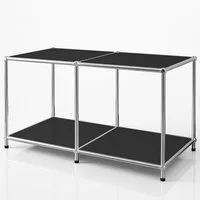 Floordirekt Lowboard Concept Epure MK-016 Sideboard & Ablageregal, B78 × T40 × H46 cm (modular, kratzfeste Pulverbeschichtung), Regal mit offenen Ablagen, verchromtes Metallgestell, Couchtisch