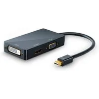 CSL 4k 3in1 Displayport 1.2 Adapter, Konverter Kabel 3840x2160 UHD 2160p Audio- & Video-Adapter Mini DisplayPort zu HDMI, DVI, VGA, 15 cm, Mini DP kompatibel mit PC MAC, Video und Audio-Übertragung