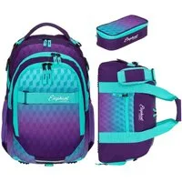 ELEPHANT Schulrucksack Hero Signature Schultasche (Set, 3-tlg., 3 Teile Rucksack Sporttasche Mäppchen Box), Softcase Schulranzen Schulmappe +rsm