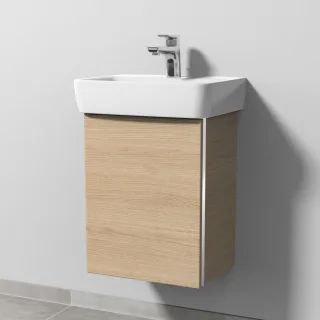 Sanipa 3way Waschtischunterbau zu Geberit Renova Plan Waschtisch mit 1 Tür, Eiche-Nordic BR87048
