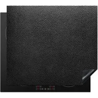 MuchoWow Herd-Abdeckplatte Leder - Strukturiert - Schwarz, Vinyl, (1 tlg), Ceranfeldabdeckung Küche, Herdabdeckplatte Einteilig, 59x51 cm
