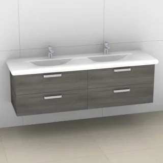 Artiqua 415 Waschtischunterschrank für Living Style 814439 Graphit Struktur quer, 415-WU2L-L42-7098- 415-WU2L-L42-7098-401