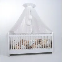 Baby Fancyroom Betthimmel Tüll Betthimmel für Babybett Babywiege Beistellbett Moskitonetz, 165cm lang, mit 2 Bommeln