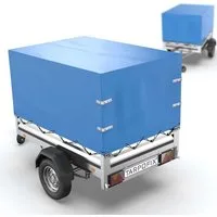 Tarpofix® Schutzplane Anhänger Hochplane wasserdicht PVC Abdeckplane 750kg, Anhänger Hochplane 209x114x65 cm – Blau