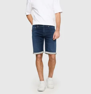 MAC - MAC JEANS - Jogn Bermuda, Light Sweat Denim blau - Gr. - 42