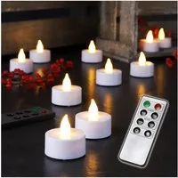 GartenHero Teelicht 10x LED Teelichter Fernbedienung Timer dimmbar Teelicht Kerzen