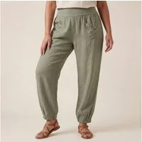 OriginalYou Leinenhose Sommerliche Leinen Pumphose luftig leichte Schlupfhose luftig & leichtes Leinengewebe, elastischer Bund, in Unifarbe