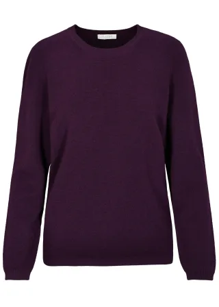 CLARINA - NOS Pullover, Rundhals,1/1-Arm 458 aubergine - Gr. - 38