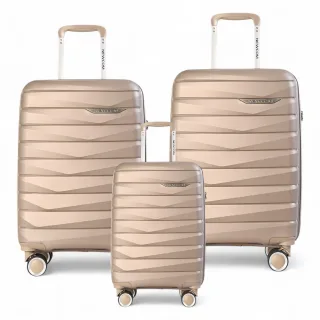 Hartschalenkoffer TSA Smoke Champagne Beige Robuster Koffer 8 Rollen Handgepäck Urlaubsreisekoffer