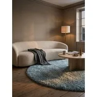 KADIMA DESIGN Teppich SALZACH Shaggy Langflor Wohnzimmer Schlafzimmer Waschbar Flauschig, Rund, Höhe: 52 mm, Blau, 80x80 cm, Wohnzimmerteppich Strapazierfähig Waschbar