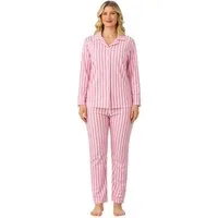 fashionshowcase Pyjama Damen Schlafanzug rosa weiß Hausanzug aus Velours, weich & elastisch (2 tlg) samtartige Oberfläche, soft touch, elastische Qualität