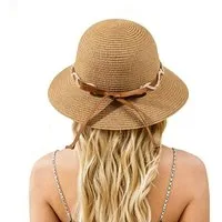 nsihing Sonnenhut Damen-Strohhut für den Strand, breitkrempiger Sommerhut für Damen faltbarer Damen-Sonnenhut mit UV-Schutz