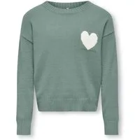 KIDS ONLY Strickpullover KOGLEVA LS HEART O-NECK CS KNT mit kleinem Herzen-Motiv auf der Brust