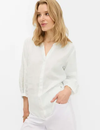 Brax Damen Bluse Style VELIA white, weiß, Gr. 32