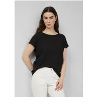 s.Oliver Kurzarmshirt T-Shirt T-Shirt aus Strukturjersey mit überschnittenen Schultern