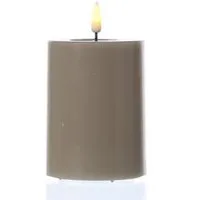 Deluxe Homeart LED-Kerze Mia Deluxe Echtwachs Wachsspiegel flackernd H: 10cm D: 7,5cm taupe, LED Classic, warmweiß (2100K bis 3000K)