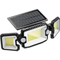 Quntis LED Solarleuchte Solarlampen für Außen mit 2 Bewegungsmelder, 305LED IP65 2500LM, Wasserdicht, Außenbeleuchtung, LED fest intergriert, warmweiß, Außenwandleuchte Garten Wegleuchte Carport Garage Eingang Weg Treppe