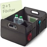 Praknu Kofferraummatte Kofferraum Organizer Faltbar – 3 Fächer mit 5 Taschen – Rutschfest (1 St), Ideale Größe im Auto – Robust & Wasserabweisend aus Oxford Gewebe