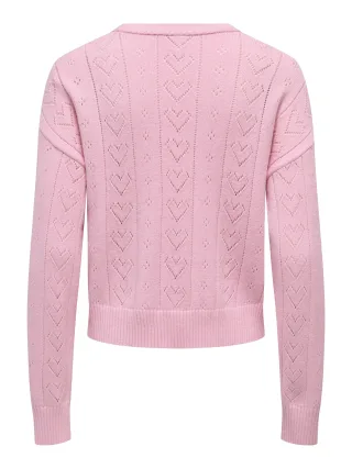 ONLY - ONLISA LIFE LS STRUCT BOXY ONECK CS KNT Romance Rose - Gr. - M