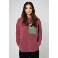 SUBLEVEL Fleecejacke Damen Teddyfleecejacke mit Brusttasche und Kapuze Fleecejacke Outdoorjacke Kuscheljacke