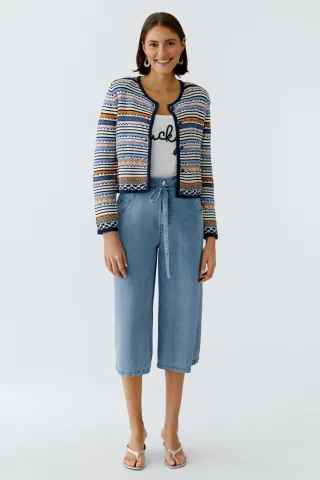 Oui - Hose darkblue denim - Gr. - 38