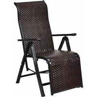 KOMFOTTEU Rattanstuhl Freizeitstuhl (1 St), Klappsessel aus PE-Rattan,verstellbarer Rückenlehne
