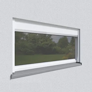 Rolladen 2 m breit, für große Fenster, Aufsatzrollladen Modell Basic, Kunststoff, Weiß, 2000 x 800 mm, mit Gurtwickler, nach Maß