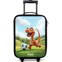 NoBoringSuitcases.com© Kinderkoffer mit leuchtende Räder - Fußball - Dino - Sport, 2 Rollen, Kinder Koffer Klein, Trolley Handgepäck, Reisekoffer