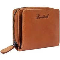 Benthill Geldbörse Klein Echt Leder RFID Damen & Herren Geldbeutel Slim-Wallet Portmonee, RFID-Schutz Kartenfächer Münzfach Reißverschlussfach