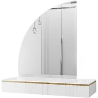 Lookway Schminktisch AURORA-Q hängender Schminktisch mit Spiegel und Led Beluchtung