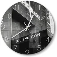 DEQOART Wanduhr 'Urbaner Glanz' (Glas Glasuhr modern Wand Uhr Design Küchenuhr)