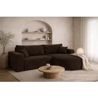 Kaiser Möbel Ecksofa mit Schlaffunktion für Wohnzimmer, Cordstoff Poso, ROUND ONE, abgerundete Form, Liegefunktion, Stauraum, modernes Design