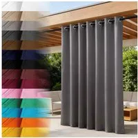 Lantigo Outdoorvorhang Wasserdichter Gartenvorhang mit Ösen und Raffhalter – Sichtschutz (1 St), Ösen, OXFORD 500D, für Terrasse, Pergola, Pavillon und Balkon im Außenbereich