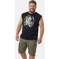 Men Plus T-Shirt Tanktop überschnitten Brustprint bis 8 XL